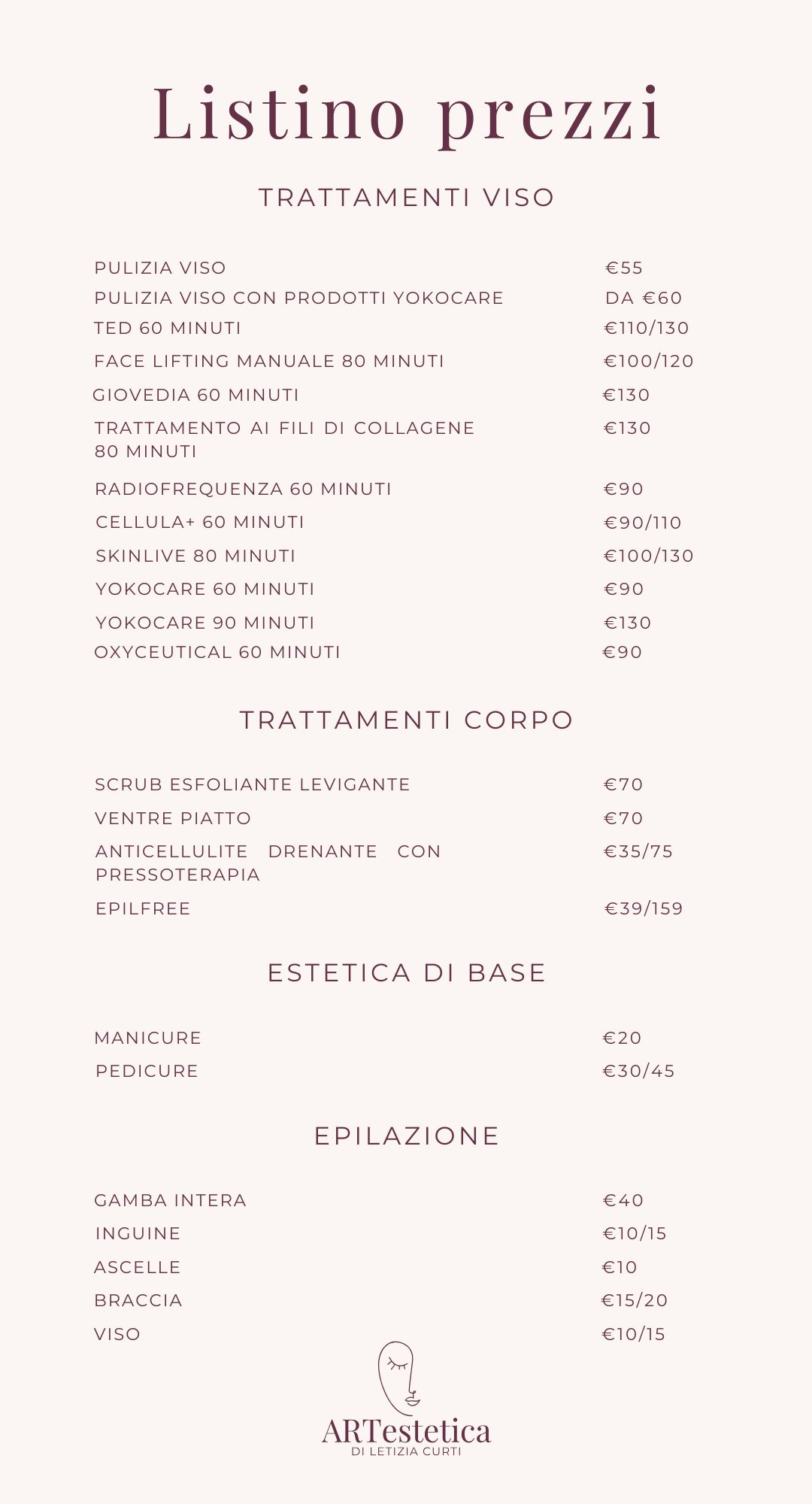 listino prezzi