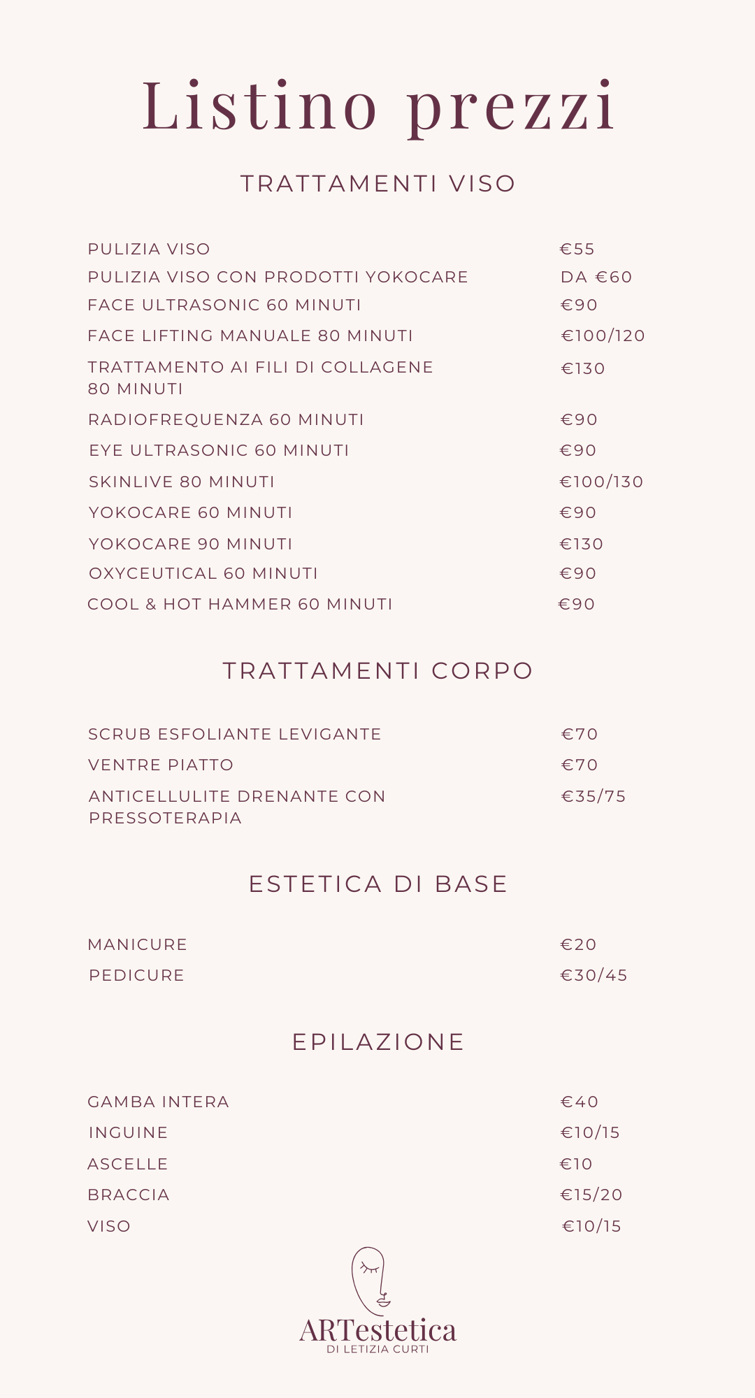 listino prezzi 2026